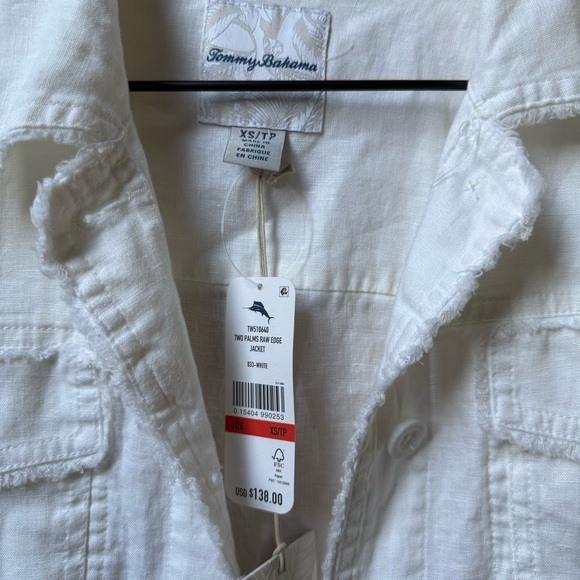 🐚 Tommy Bahama Two Palms Raw Edge Linen Jacket NWT - Picture 2 of 3